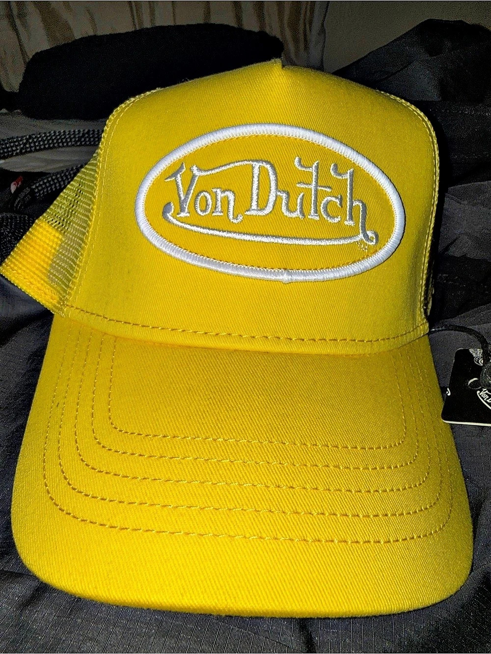 Von Dutch Original Lemon Snapback Trucker Hat Yellow & White